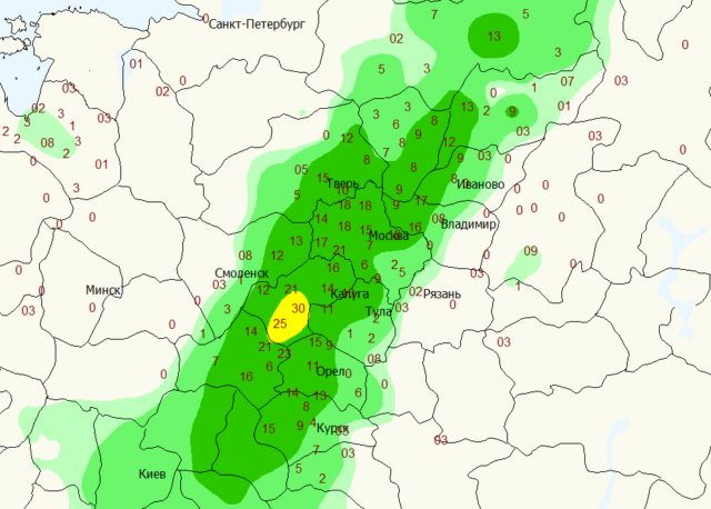 Карта дождя калужская область. Карта осадков Брянск сегодня.