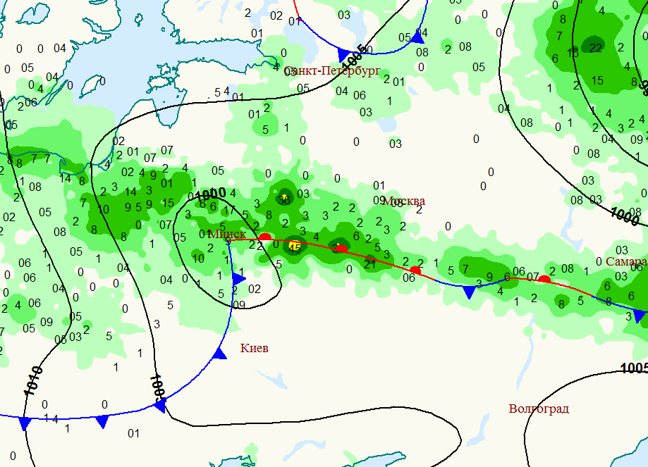 Карта осадков калужская