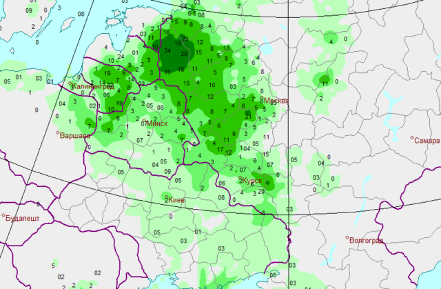 Карта осадков псков в реальном