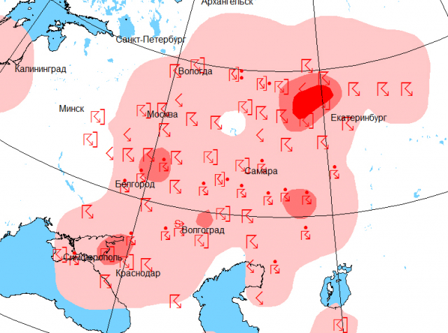 Карта осадков в вологде