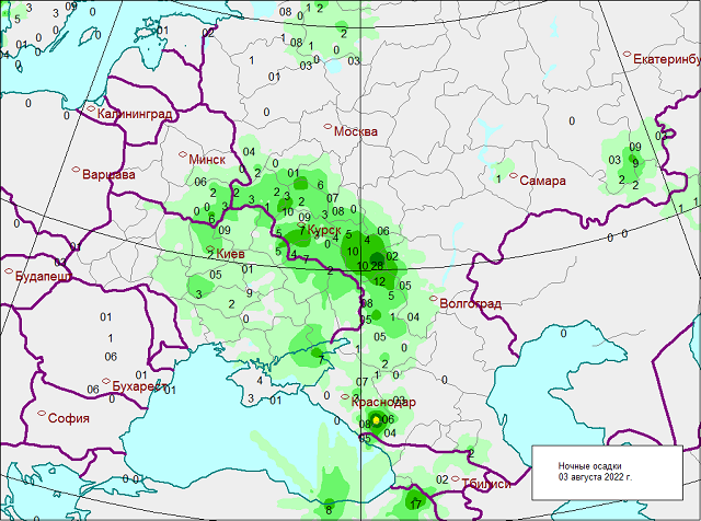 Карта осадков европейской части россии