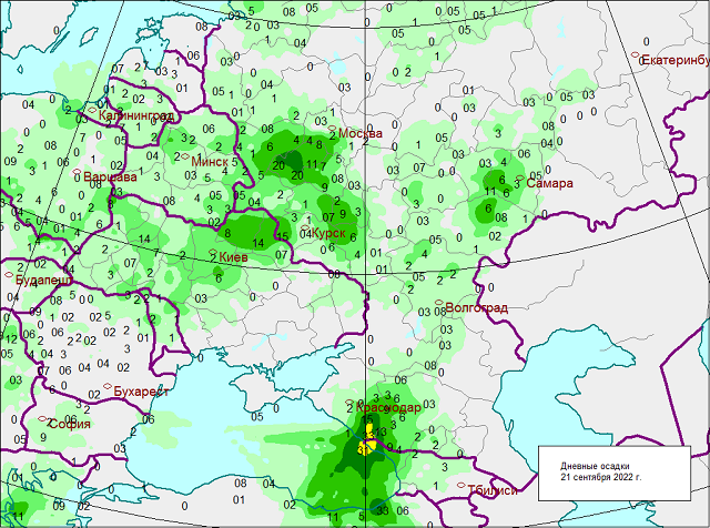 Карта осадков европа на 3 дня