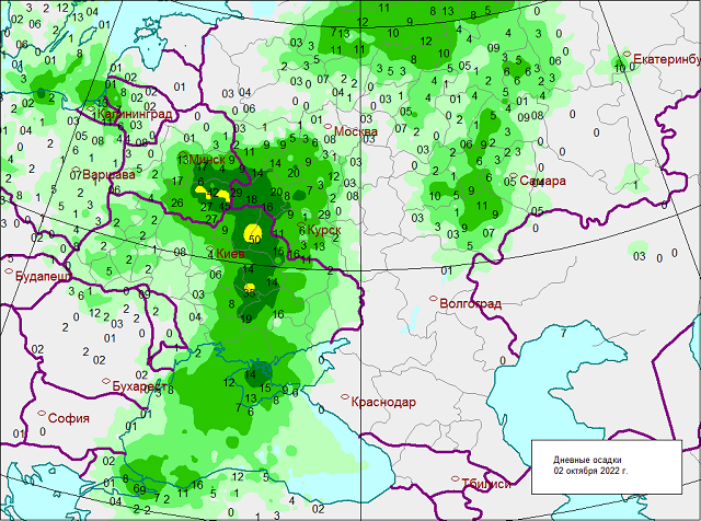 Карта осадков княгинино