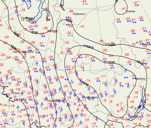 Погода сибирь карта